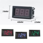 Digital Voltmeter with blue LEDs, 3.5 - 30 V, black case, 3-digit and 2-wire